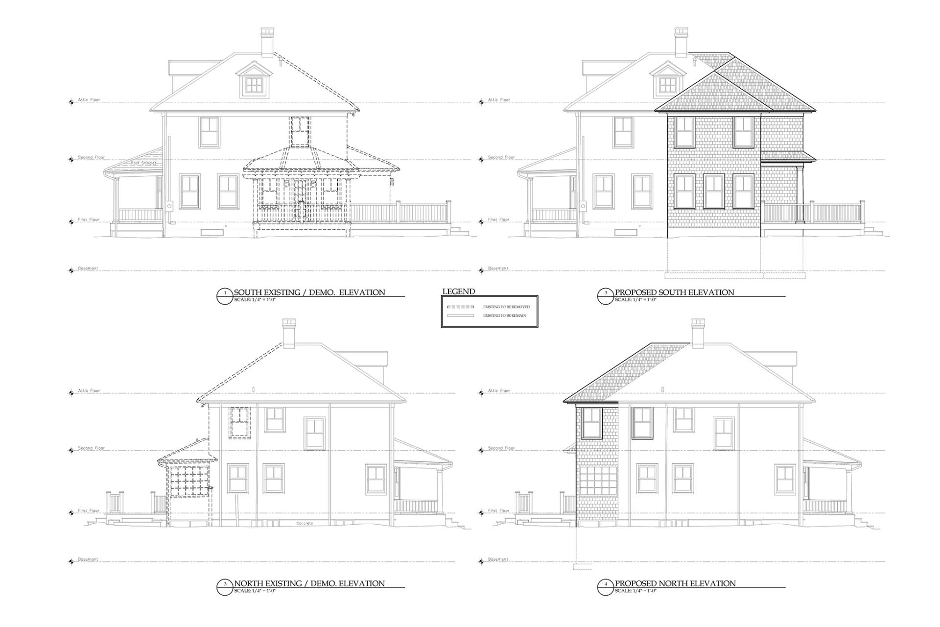 North & South Elevations